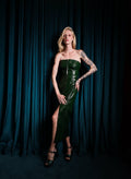 Vestido Justo Verniz Croco