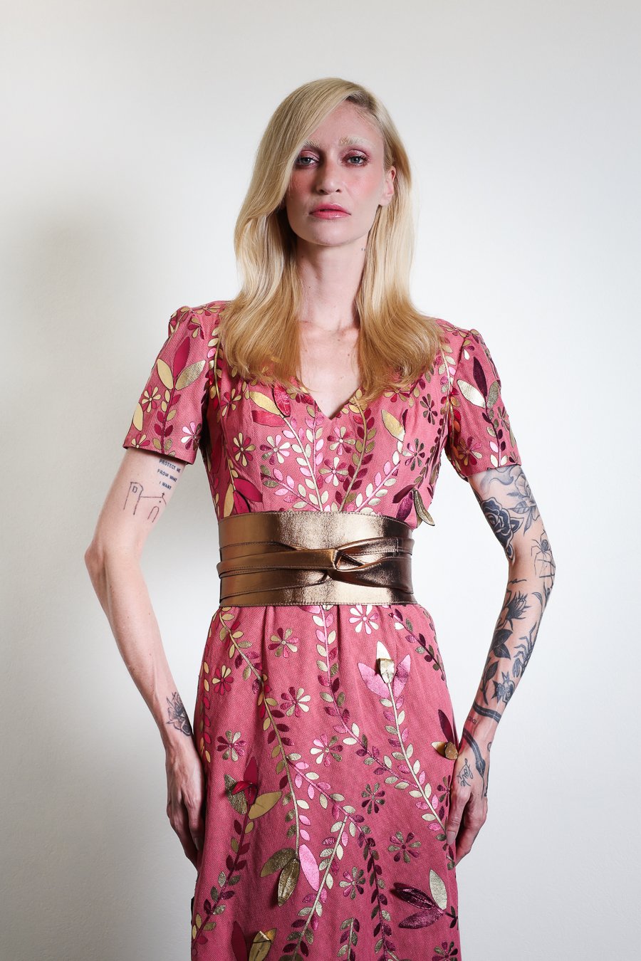 Vestido Longo Galhos e Folhas — Cereja