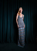 Vestido Longo Tricô Listrado
