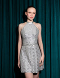 Vestido Mini Laser Rede com Cristais